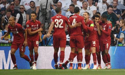 01 06 2019, xkvx, Soccer UEFA Champions League Final, Tottenham Hotspur FC Liverpool emspor, v l Mohamed Salah FC Liverpool ,celebrate the goal, The goal celebration for the 1 0 DFL DFB REGULATIONS PROHIBIT ANY USE OF PHOTOGRAPHS as IMAGE SEQUENCES and or QUASI VIDEO Madrid