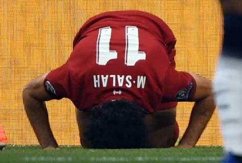 01 06 2019, xkvx, Soccer UEFA Champions League Final, Tottenham Hotspur FC Liverpool emspor, v l Mohamed Salah FC Liverpool ,celebrate the goal, The goal celebration for the 1 0 DFL DFB REGULATIONS PROHIBIT ANY USE OF PHOTOGRAPHS as IMAGE SEQUENCES and or QUASI VIDEO Madrid