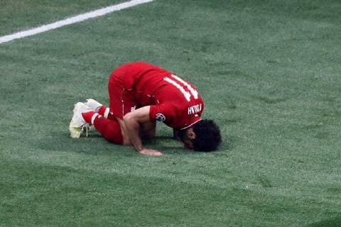 Liverpool s winger Mohamed Salah celebrates after scoring the 0-1 during the UEFA Champions League final between Tottenham Hotspur and Liverpool FC at Wanda Metropolitano stadium in Madrid, Spain, 01 June 2019. UCL Final 2019 - Tottenham Hotspur vs Liverpool FC !ACHTUNG: NUR REDAKTIONELLE NUTZUNG!  Copyright: xJuanxCarlosxHidalgox GRAF2177 20190601-636950203778320986