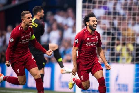 190601 Mohamed Salah of Liverpool celebrates scoring 0 1 during the UEFA Champions League final between Tottenham and Liverpool on June 1, 2019 in Madrid Photo Petter Arvidson BILDBYRAN kod PA 92302,  Copyright: PETTERxARVIDSON BB190601PA067