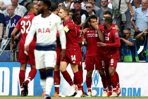 Mohamed Salah of Liverpool celebrates after on penalty scoring the goal of 0-1 Madrid 01-06-2019 Estadio Wanda Metropolitano, Football UEFA Champions League 2018 2019 Final 2019 Tottenham - Liverpool Foto Cesare Purini Insidefoto CesarexPurini