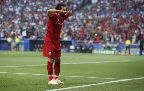 Tottenham Hotspur v Liverpool UEFA Champions League Final Liverpool s Mohamed Salah celebrates scoring their first goal from the penalty spot during the UEFA Champions League Final at the Wanda Metropolitano Stadium, Madrid Content Not Available For UK Newspapers Copyright: xPaulxChestertonx FIL-13310-0065