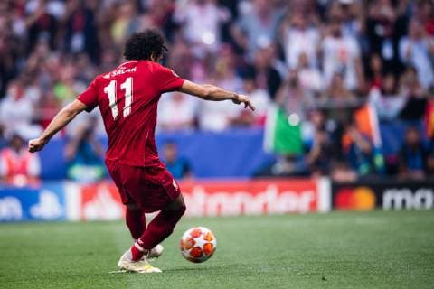 190601 Mohamed Salah of Liverpool scores 0 1 on a penalty shot during the UEFA Champions League final between Tottenham and Liverpool on June 1, 2019 in Madrid Photo Petter Arvidson BILDBYRAN kod PA 92302,  Copyright: PETTERxARVIDSON BB190601PA076