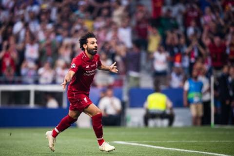 190601 Mohamed Salah of Liverpool celebrates scoring 0 1 during the UEFA Champions League final between Tottenham and Liverpool on June 1, 2019 in Madrid Photo Petter Arvidson BILDBYRAN kod PA 92302,  Copyright: PETTERxARVIDSON BB190601PA078