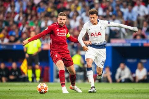 190601 Jordan Henderson of Liverpool and Dele Alli of Tottenham during the UEFA Champions League final between Tottenham and Liverpool on June 1, 2019 in Madrid Photo Petter Arvidson BILDBYRAN kod PA 92302,  Copyright: PETTERxARVIDSON BB190601PA079