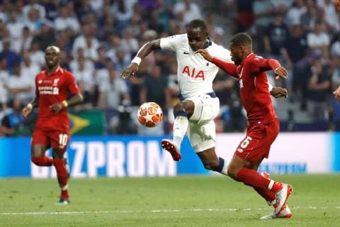 Tottenham s midfielder Moussa Sissoko (L) duels for the ball against Liverpool s midfielder Georginio Wijnaldum (R) during the UEFA Champions League final between Tottenham Hotspur and Liverpool FC at Wanda Metropolitano stadium in Madrid, Spain, 01 June 2019. UCL Final 2019 - Tottenham Hotspur vs Liverpool FC !ACHTUNG: NUR REDAKTIONELLE NUTZUNG!  Copyright: xJuanjoxMartínx GRAF2209 20190601-636950215954669910