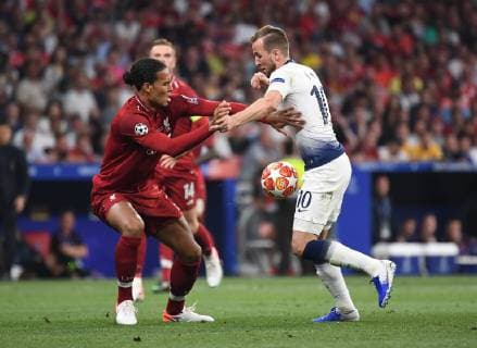 01 06 2019, xkvx, Football UEFA Champions League Final, Tottenham Hotspur FC Liverpool emspor, v l Vigil van Dijk FC Liverpool , Harry Kane Tottenham Hotspur DFL DFB REGULATIONS PROHIBIT ANY USE OF PHOTOGRAPHS as IMAGE SEQUENCES and or QUASI VIDEO Madrid