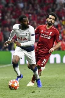 Football - 2019 UEFA Champions League Final - Liverpool vs. Tottenham Hotspur Danny Rose of Tottenham & Mohamed Salah of Liverpool, at Wanda Metropolitano, Madrid. COLORSPORT WINSTON BYNORTH 