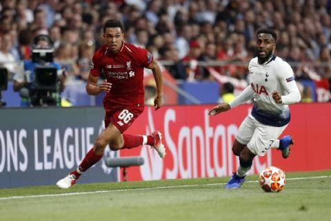 MADRID, 01-06-2019, Wanda Metropolitano Stadium, season 2018 2019, UEFA Champions League Final. Liverpool FC player Trent Alexander-Arnold and Tottenham Hotspur player Danny Rose during the game Tottenham Hotspur - Liverpool Tottenham Hotspur - Liverpool (CL final)  x3566028x Copyright: