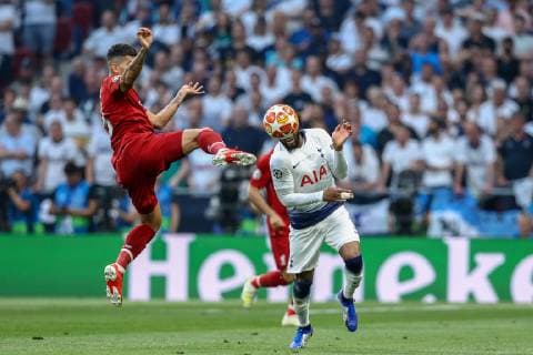 June 1, 2019 - Madrid, Spain - Roberto Firmino of Liverpool and Danny Rose of Tottenham during the UEFA Champions League Final Tottenham Hotspur Fc v Liverpool Fc at the Wanda Metropolitano Stadium in Madrid, Spain on June 1, 2019. Tottenham Hotspur Fc v Liverpool Fc - Uefa Champions League Final  - ZUMAn230 20190601_zaa_n230_382 Copyright: xMatteoxCiambellix