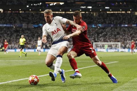 (l-r) Toby Alderweireld of Tottenham Hotspur FC, James Milner of Liverpool FC during the UEFA Champions League final match between Tottenham Hotspur FC and Liverpool FC at Estadio Metropolitano on June 01, 2019 in Madrid, Spain UEFA Champions League 2018 2019 xVIxVIxImagesx xMauricexvanxSteenxIVx 14633358