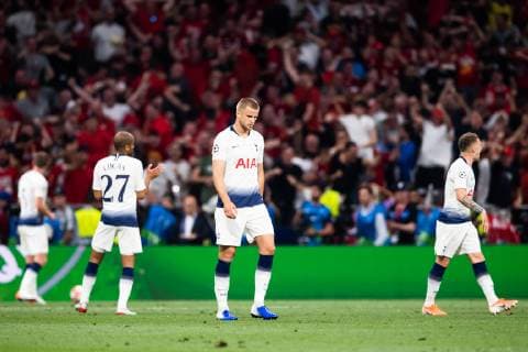 190601 Eric Dier of Tottenham looks dejected Divock Origi of Liverpool not pictured scored 0 2 during the UEFA Champions League final between Tottenham and Liverpool on June 1, 2019 in Madrid Photo Petter Arvidson BILDBYRAN kod PA 92302,  Copyright: PETTERxARVIDSON BB190601PA148