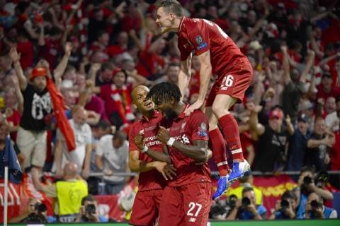 Divock Origi of Liverpool FC celebrates after scoring 2-0 during the 2019 UEFA Champions League Final match between Tottenham Hotspur and Liverpool at Wanda Metropolitano Stadium, Madrid, Spain on 1 June 2019. Copyright: xGiuseppexMaffiax 24160256