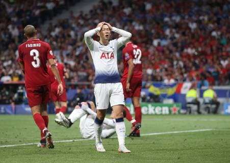 Tottenham Hotspur v Liverpool UEFA Champions League Final Son Heung-Min of Tottenham Hotspur reacts to a missed chance during the UEFA Champions League Final at the Wanda Metropolitano Stadium, Madrid Content Not Available For UK Newspapers Copyright: xPaulxChestertonx FIL-13310-0225