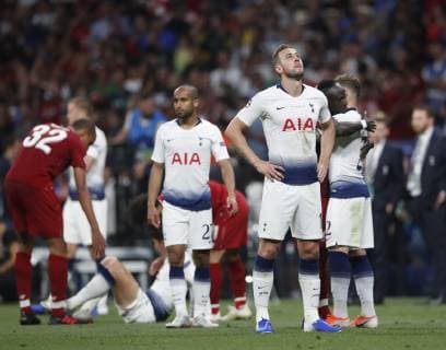 Dejected Harry Kane of Tottenham during the UEFA Champions League match at Wanda Metropolitano Stadium, Madrid. Picture date: 1st June 2019. Picture credit should read: David Klein Sportimage EDITORIAL USE ONLY. No use with unauthorised audio, video, data, fixture lists, club league logos or live services. Online in-match use limited to 120 images, no video emulation. No use in betting, games or single club league player publications. SPI-0089-0051
