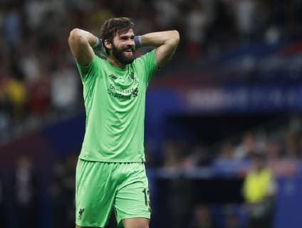Alisson Becker of Liverpool celebrates during the UEFA Champions League match at Wanda Metropolitano Stadium, Madrid. Picture date: 1st June 2019. Picture credit should read: David Klein Sportimage EDITORIAL USE ONLY. No use with unauthorised audio, video, data, fixture lists, club league logos or live services. Online in-match use limited to 120 images, no video emulation. No use in betting, games or single club league player publications. SPI-0089-0055