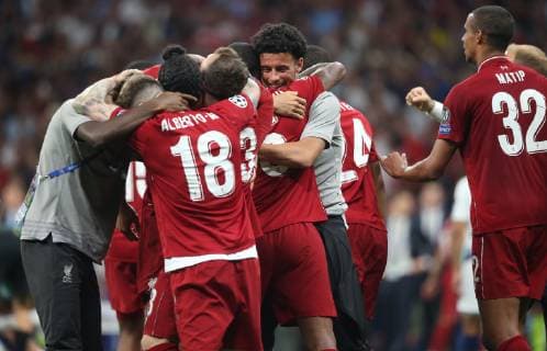 Tottenham Hotspur v Liverpool UEFA Champions League Final Liverpool players celebrate during the UEFA Champions League Final at the Wanda Metropolitano Stadium, Madrid Content Not Available For UK Newspapers Copyright: xPaulxChestertonx FIL-13310-0250