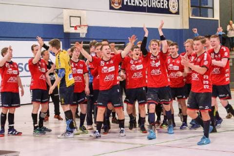SG Flensburg Handewitt vs. Rhein Neckar Loewen, handball, male A youth, German championship, final, Bundesliga, 01 06 19 The team is delighted xmmkx