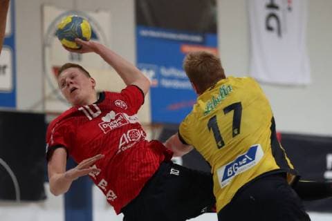 SG Flensburg Handewitt vs. Rhein Neckar Loewen, Handball, Male A Youth, German Championship, Final, Bundesliga, 01 06 19 Niels Versteijnen Nr 10, SG Flensburg Handewitt vs. Lukas Wichmann Nr 17, Rhein Neckar Loewen xmmkx