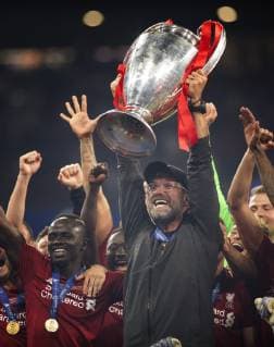 Madrid, 01 06 2019 Coach Jürgen Klopp Liverpool with Cup Tottenham Hotspur FC Liverpool