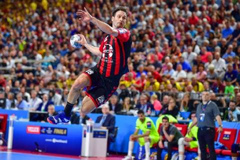 VELUX EHF FINAL4 2019 VELUX EHF FINAL4 2019 Semifinal Barca Lassa HC Vardar 01 06 2019 LANXESS Arena Cologne Igor Karacic 18 Vardar gets free to throw Cologne 01 06 19 Handball , Nordrhein Westfalen Germany