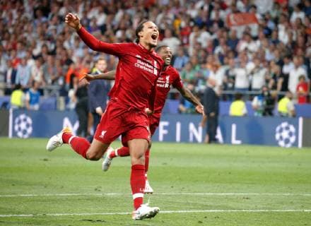 SOCCER - CL, Tottenham vs Liverpool MADRID,SPAIN,01.JUN.19 - SOCCER - UEFA Champions League, final, Tottenham Hotspur vs Liverpool FC. Image shows the rejoicing of Virgil Van Dijk (Liverpool). GEPAxpictures xDavidxRodriguez