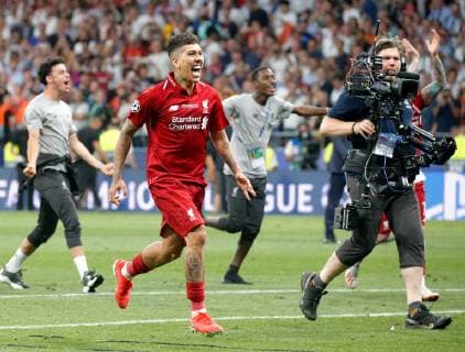 SOCCER - CL, Tottenham vs Liverpool MADRID,SPAIN,01.JUN.19 - SOCCER - UEFA Champions League, final, Tottenham Hotspur vs Liverpool FC. Image shows the rejoicing of Roberto Firmino (Liverpool). GEPAxpictures xDavidxRodriguez
