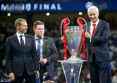SOCCER - CL, Tottenham vs Liverpool MADRID,SPAIN,01.JUN.19 - SOCCER - UEFA Champions League, final, Tottenham Hotspur vs Liverpool FC. Image shows president Aleksander Ceferin (UEFA) and ex Liverpool player Ian Rush. GEPAxpictures xDavidxRodriguez