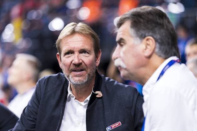 Cologne, Germany 01 June 2019 Handball EHF CL Semifinal Telekom Veszprem HC vs PGE Vive Kielce Sky Experts Martin Schwalb and Heiner Brand Cologne Lanxess Arena Germany