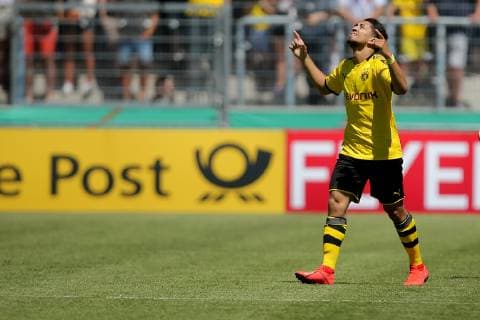 Aspach, Germany 30 05 2019, German A Junior Championship, A Junior Final VfB Stuttgart BV Borussia Dortmund, cheering after the 1 1 of Immanuel Pherai BVB U19 Defodi 09 541 017280 Defodi-541