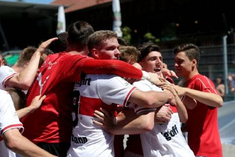 Aspach, Germany 30 05 2019, German A Junior Championship, A Junior Final VfB Stuttgart BV Borussia Dortmund, Lilian Egloff VfB U19 cheers after 3 1 Defodi 09 541 017296 Defodi-541