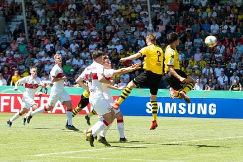 Goal chance, Immanuel Johannes Pherai Borussia Dortmund 14 , VfB Stuttgart U19 vs. Borussia Dortmund U19, Football, Men, U19, Final German Championship, Season 18 19, GER, 02 06 2019, DFB REGULATIONS PROHIBIT ANY USE OF PHOTOGRAPHS AS IMAGE SEQUENCES AND OR QUASI VIDEO, VfB Stuttgart U19 vs. Borussia Dortmund U19, Football, Men, U19, Final German Championship, Season 18 19, GER, 02 06 2019 Grossaspach Copyright: xEibner Wolfgang_Frankx EP_WFK