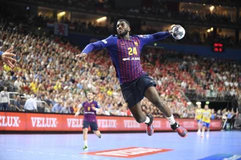 Dika Mem FC Barcelona Lassa was elected Player of the Match, Handball, Men, Velux EHF Final Four, Match for 3rd place, FC Barcelona Lassa vs. PGE Vieve Kielce, 02 06 19 Cologne Lanxess Arena Nordrhein Westfalen Germany