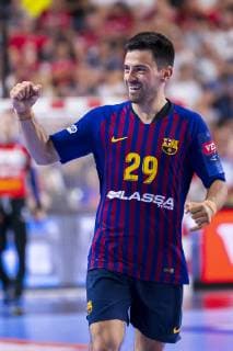 Cologne, Germany 02 June 2019 Handball EHF CL Game Place 3 FC Barcelona vs PGE Vive Kielce Nemanja Ilic Barcelona Jubel Freude Emotion Köln Lanxess Arena Deutschland