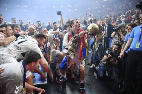 This is what winners look like, Handball, Men, Velux EHF Final Four, Final, HC Vardar vs. Telekom Veszprem, 02 06 19 Cologne Lanxess Arena Nordrhein Westfalen Germany