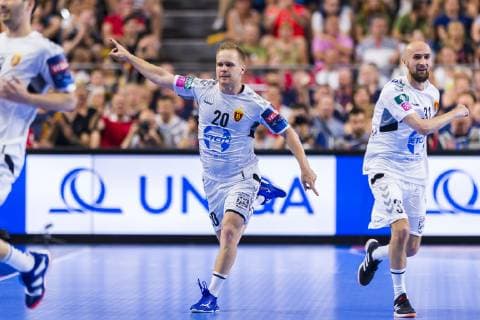 Cologne, Germany 02 June 2019 Handball EHF CL Final HC Vardar Skopje vs Telekom Veszprem Stas Skube HC Vardar Jubel Jubel Freude Emotion Cologne Lanxess Arena Germany