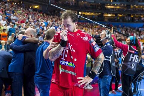Cologne, Germany 02 June 2019 Handball EHF CL Final HC Vardar Skopje vs. Telekom Veszprem Borut Mackovsek Veszprem dissatisfied disappointed disappointed down frustrated, Cologne Lanxess Arena Germany