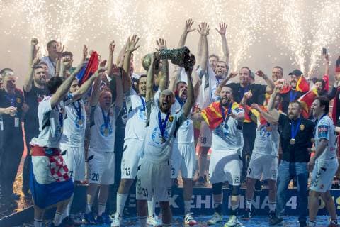 Handball, EHF CL, Final Four, Finale, HC Vardar Skopje - Telekom Veszprem HC HC Vardar HANDBALL : Finale Ligue des champions - Telekom Veszprem HC vs HC Vardar - 02 06 2019 THEOPHILELaurent Panoramic 