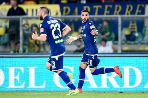 Fußball, Italien, Aufstiegrunde zur Serie A, Hellas Verona - AS Cittadella Db Verona 02 06 2019 - campionato di calcio serie B Hellas Verona-Cittadella foto Daniele Buffa Image nella foto: esultanza gol Mattia Zaccagni 
