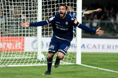 Fußball, Italien, Aufstiegrunde zur Serie A, Hellas Verona - AS Cittadella Db Verona 02 06 2019 - campionato di calcio serie B Hellas Verona-Cittadella foto Daniele Buffa Image nella foto: esultanza gol Samuel Di Carmine 
