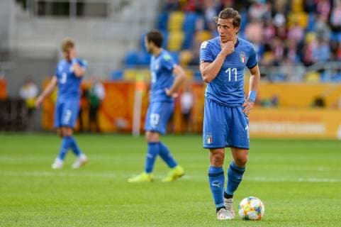 June 2, 2019 - Gdynia, Pomerania, Poland - Luca Pellegrini from Italy seen in action during the FIFA U-20 World Cup match between Poland and Italy (round of 16) in Gdynia. Italy Vs Poland in Gdynia, Poland - 02 Jun 2019 - ZUMAs197 20190602_zaa_s197_172 Copyright: xMateuszxSlodkowskix
