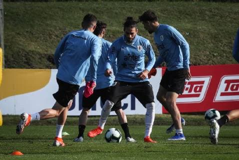 Uruguay s national soccer team players take part in a training session to prepare for the Copa America 2019, in Montevideo, Uruguay, 03 May 2019. Uruguay s national soccer team training session !ACHTUNG: NUR REDAKTIONELLE NUTZUNG!  Copyright: xRaulxMartinezx AME9626 20190603-636951866828822499