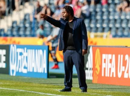 Bydgoszcz, Poland, 04 06 2019, FIFA World Cup Poland 2019, Round of 16, France USA, Coach Bernard Diomede FRA gesticulated, gestic Defodi 01048 179629 Defodi-048