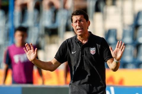 Bydgoszcz, Poland, 04 06 2019, FIFA World Cup Poland 2019, Round of 16, France USA, Coach Ramos Tab USA gesticulated, gestic Defodi 01048 179643 Defodi-048