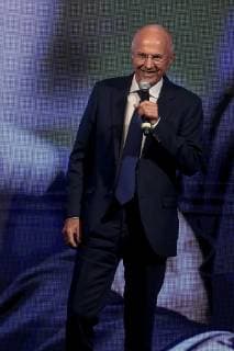 Italy: Football Leader 2019 Football - 2019 leader, the national award of the AIAC Italian Association of Football Coaches, in the seventh consecutive year, in photos Maurizio de Giovanni is an Italian writer, screenwriter, and playwright, author mostly of detective novels. ( Photo by Antonio Balasco Pacific Press) Naples Campania Italy  AntonioxBalascox xPacificxPress