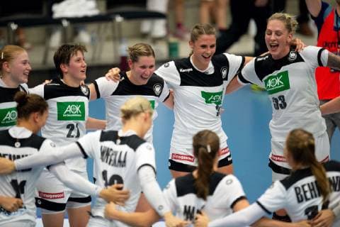 Hamm, Germany 05 06 2019 Handball WM Qualifiktation 2019 Women Germany vs Croatia Final Jubilee Germany , HINTEN Meike Schmelzer Germany , Ina Großmann Germany , Marlene Zapf Germany , Alicia Stolle Germany , Luisa Schulze Germany Hamm Nordrhein Westfalen Germany WESTPRESS arena