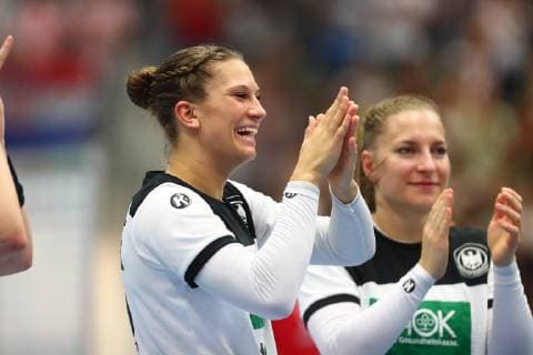 Julia Behnke Germany is happy about the qualification for the World Cup Germany vs. Croatia, Handball, World Cup Qualification, 05 06 2019 Germany vs. Croatia, Handball, World Cup Qualification, 05 06 2019 Hamm Copyright: xEIBNER RenexWeissx EP_RWS