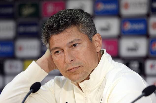 Krasimir Balakov, coach of the Bulgarian national soccer team, attends the press conference, PK, Pressekonferenz prior to the European Championship, EM, Europameisterschaft qualifier with Bulgaria (Prague on June 7) in Prague, Czech Republic, June 6, 2019. (CTKxPhoto KaterinaxSulova) CTKPhotoP201906060978101  suk12
