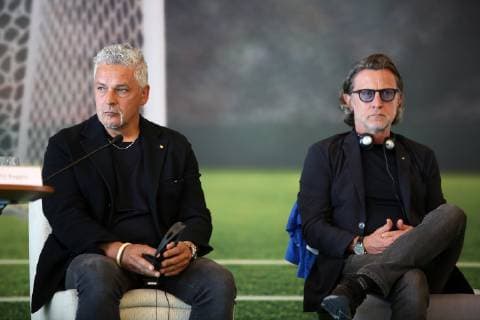 Italian football camp for children 06.06.2019., Opatija, Croatia - press conference, PK, Pressekonferenz on announcement of the Italian football camp for children in Croatia. Roberto Baggio, Vittorio Petrone  NelxPavletic PIXSELL