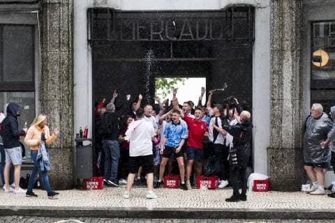6th June 2019, St& xe1;dio D Afonso Henriques, Guimar& xe3;es, Portugal; UEFA Nations league Football semi-final, Netherlands versus England; The fans of England supporting their team before the match  ActionPlus12141530 NikolaxKrstic